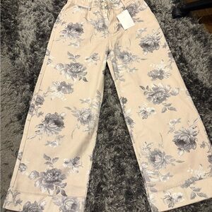 Floral Wide Leg Women's Jeans